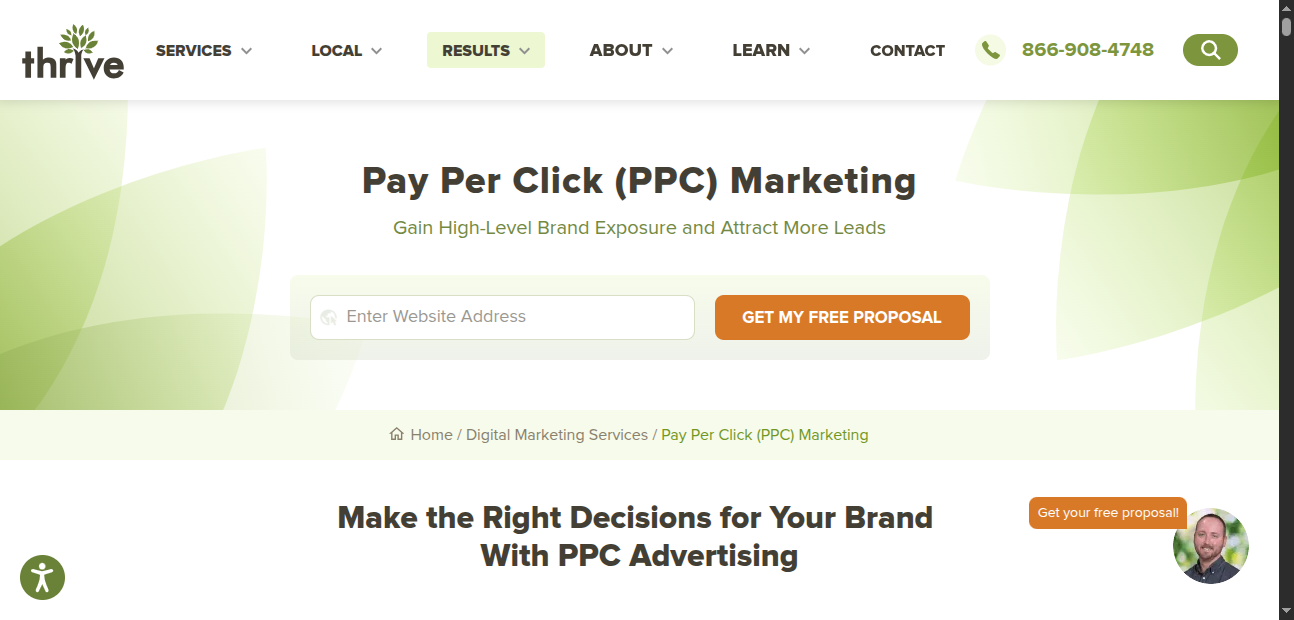 PPC-Agency-Pay-Per-Click-Marketing-Services-09-22-2025_09_51_PM interface of Thrive Internet Marketing Agency
