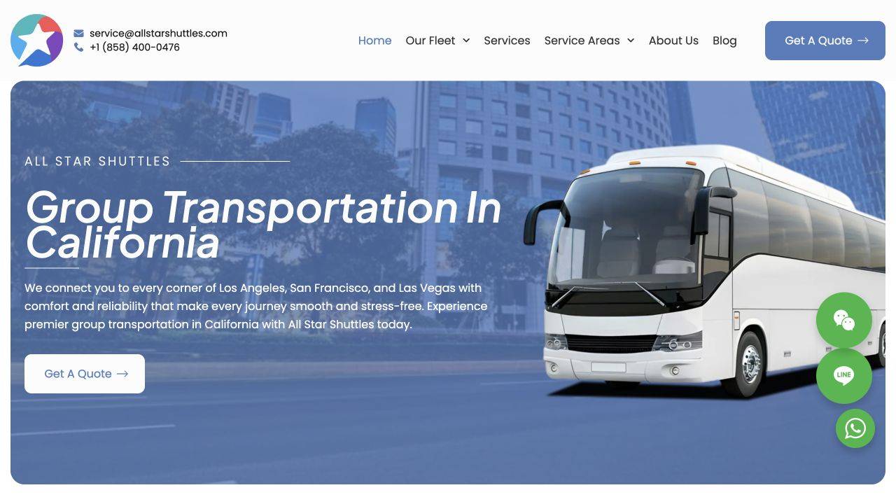 AllStar Shuttles homepage